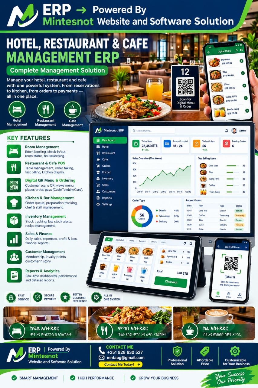 Hotel, Restaurant & Cafe System